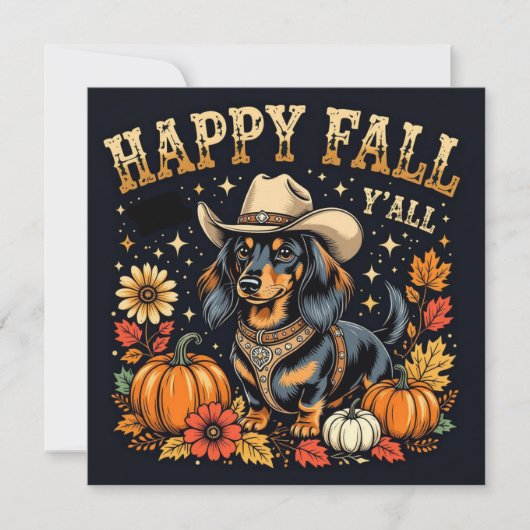Happy Fall Y'All Dachshund  (Front)