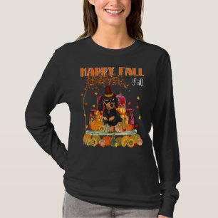 Happy Fall Y'all Dachshund Dog On Truck Pumpkin Fa T-Shirt