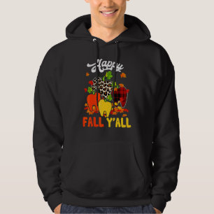 Happy Fall Y'all Dental Dentist Squad Plaid Leopar Hoodie
