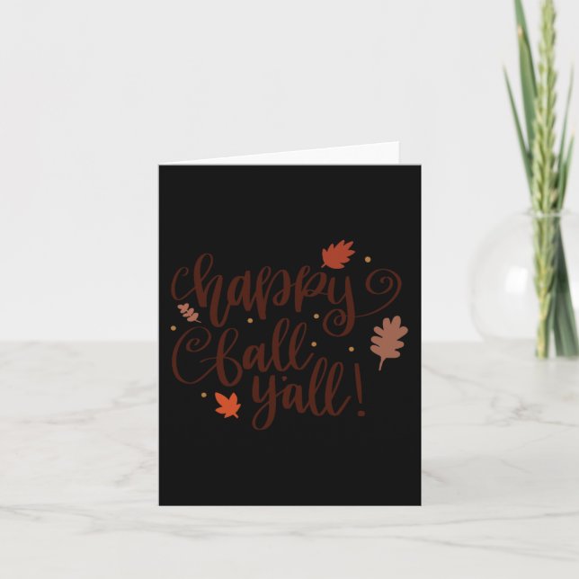 Happy Fall Yall Fall Thanksgiving Autumn Card (Front)
