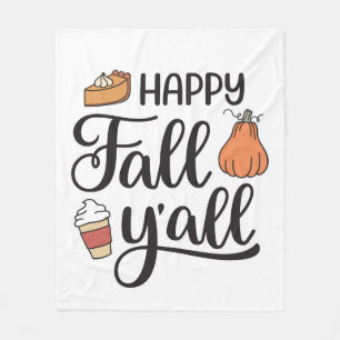 Happy Fall Y'all Fleece Blanket
