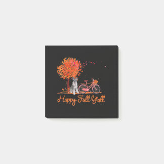 Happy Fall Yall Funny Schnauzer Dog Autumn Bicycle Post-it Notes