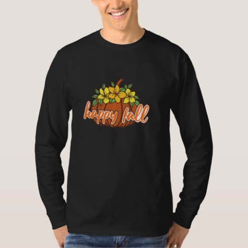 Happy Fall Yall Gift Cute Autumn Thanksgiving Pum T_Shirt
