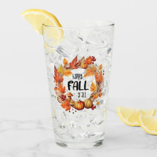 Happy Fall Y'all Glass