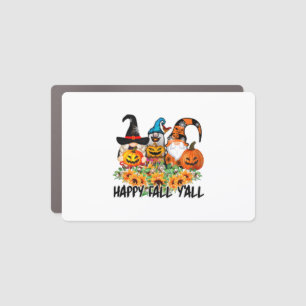 Happy Fall Y'all Gnome Leopard Gnome Sunflower Car Magnet