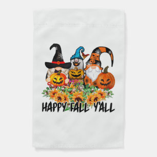 Happy Fall Y'all Gnome Leopard Gnome Sunflower Garden Flag
