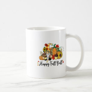 Happy Fall Y'all Gnome Leopard Pumpkin Autumn Gnom Coffee Mug