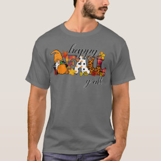 Happy Fall Y'all Gnome Lover Pumpkin Autumn Fall T-Shirt