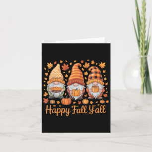 Happy Fall Y'all Gnome Pumpkin Autumn Thanksgiving Card