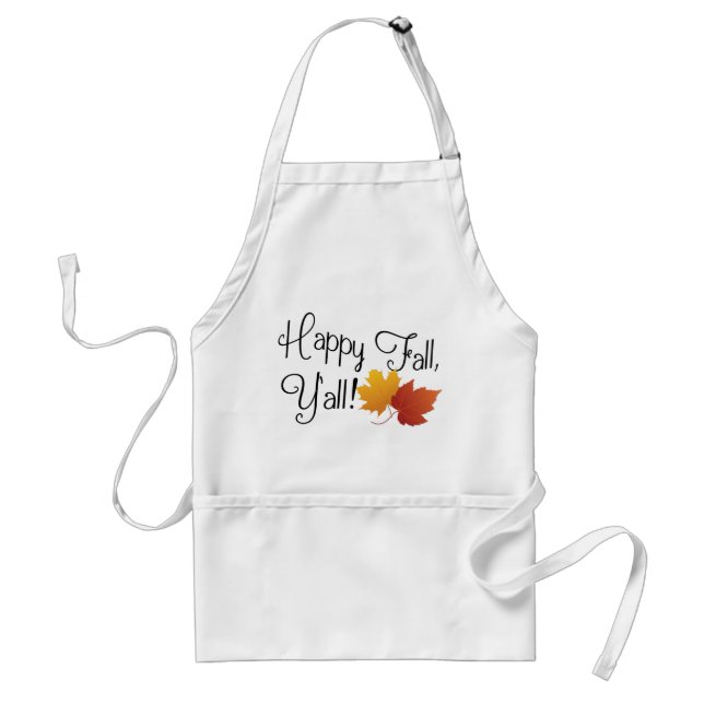 Happy Fall Ya'll It's Autumn Non-Halloween Harvest Adult Apron (Front)