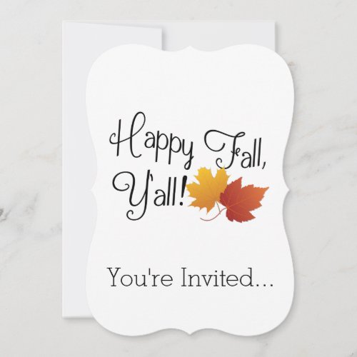 Happy Fall Yall Its Autumn Non_Halloween Harvest Invitation