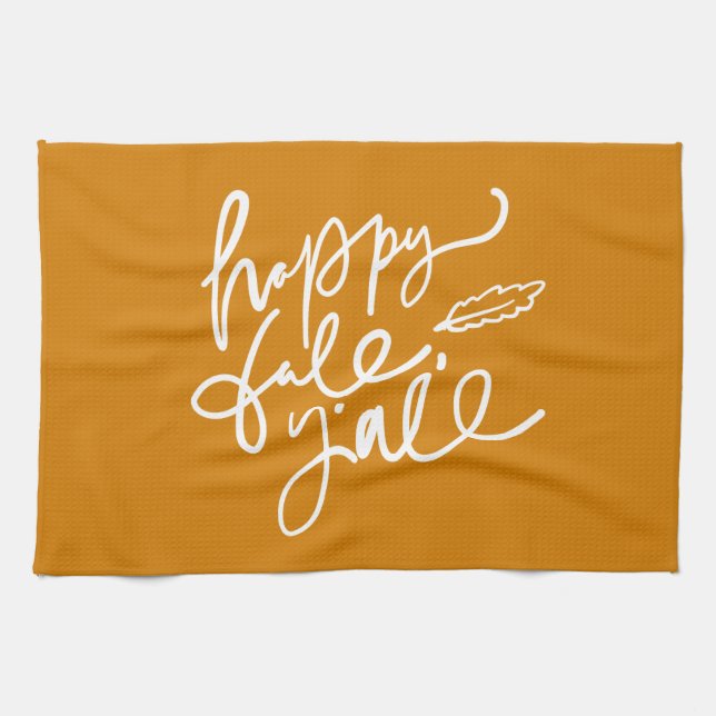 Happy Fall Y'all Kitchen Towel (Horizontal)