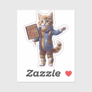 Happy Fall Yall Kitten Custom Vinyl Sticker