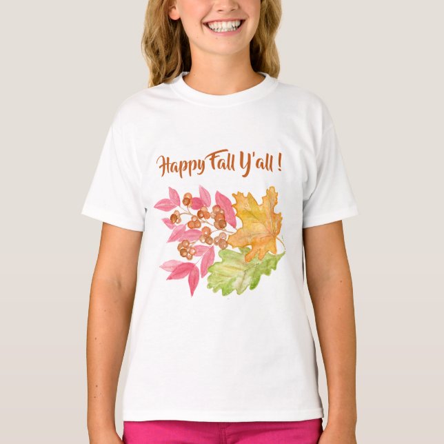Happy Fall Y'all Leaves and Berries Paper Napkin T-Shirt (Front)
