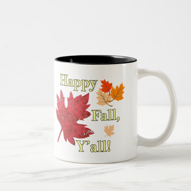 Happy Fall Y'all Leaves Mug (Right)