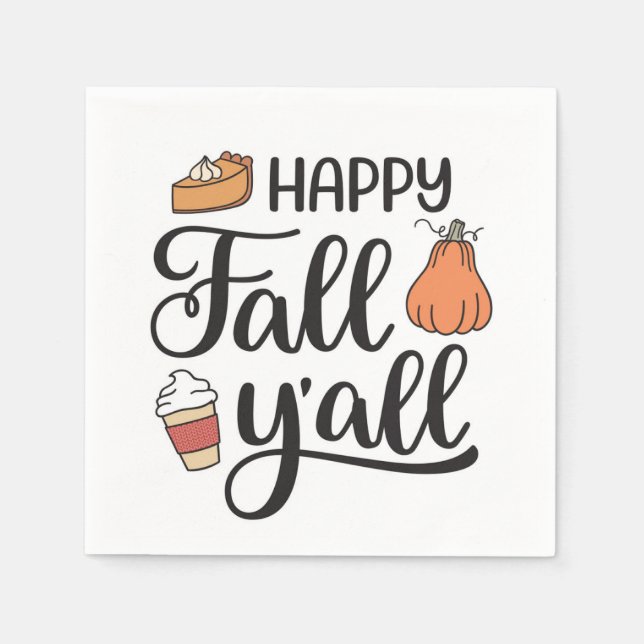 Happy Fall Y'all Napkins (Front)