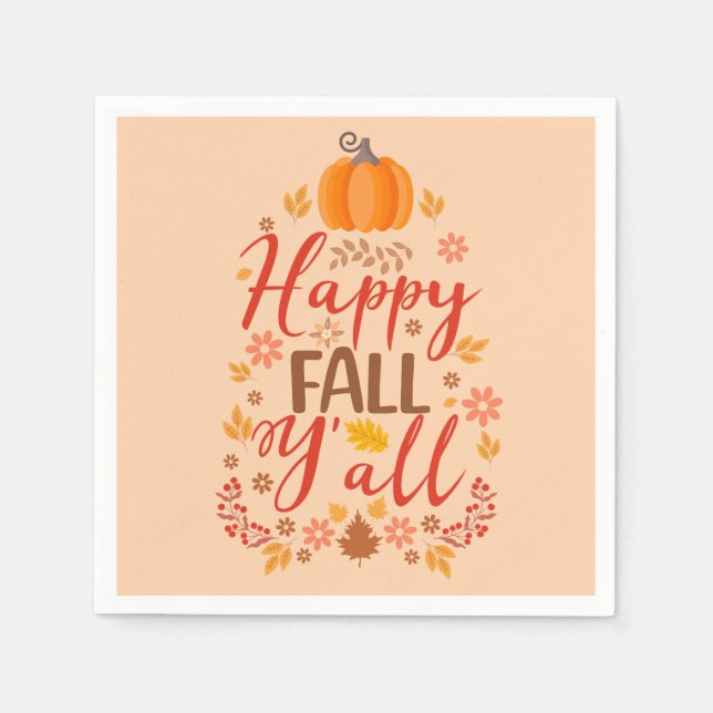 Happy fall y'all napkins (Front)