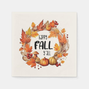 Happy Fall Y'all Napkins