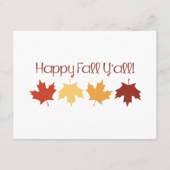 Happy Fall Yall Postcard by HopscotchDesigns at Zazzle