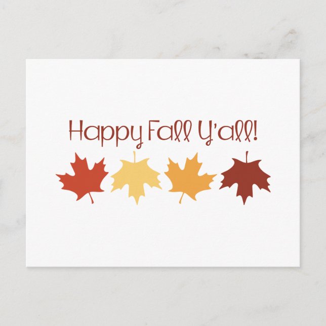 Happy Fall Yall Postcard (Front)