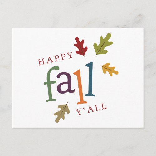 Happy Fall Yall Postcard