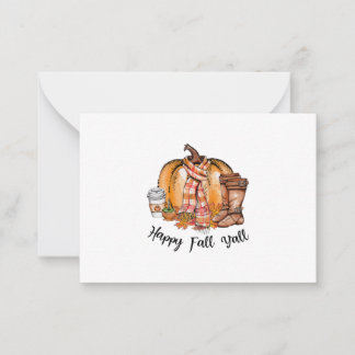 Happy Fall Y'all Pumpkin Boots Note Card