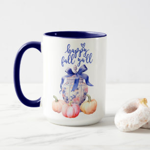 Happy Fall Y'all Pumpkin   Chinoiserie Ginger Jar Mug