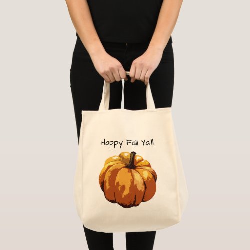 Happy Fall Yall Pumpkin Painting Tote Bag