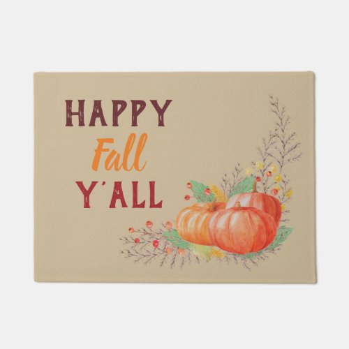 Happy Fall YAll Pumpkin Patch  Autumn Berries Doormat