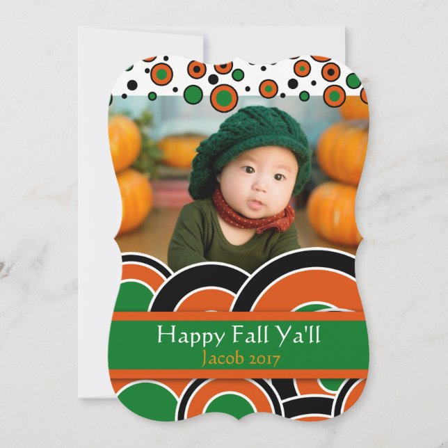 Happy Fall Ya'll Pumpkin Patch Photo Card (Front)