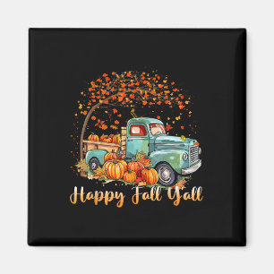 Happy Fall Y'all Pumpkin Truck Autumn Tree Fall Th Magnet