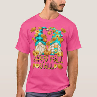 Happy Fall Yall Quote With Autumn Leaves Cute Pump T-Shirt