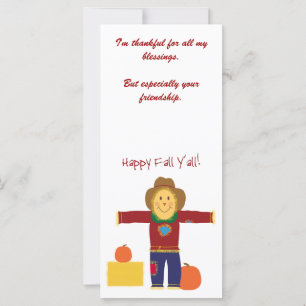 Happy Fall Y'all: Scarecrow Thanksgiving cards.