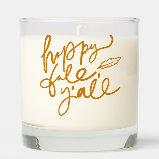 Happy Fall Y'all Scented Candle (Front)