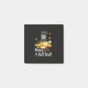 happy fall yall schnauzer dog thanksgiving post-it notes