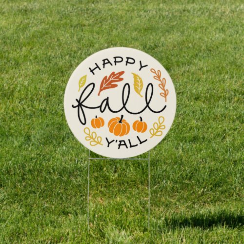Happy Fall Yall Texas Farmhouse Fall Lawn Sign