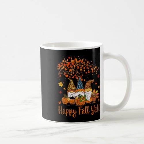 Happy Fall Yall Thanksgiving Gnomes Tree Pumpkin  Coffee Mug