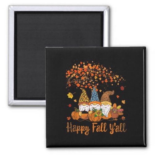 Happy Fall Yall Thanksgiving Gnomes Tree Pumpkin  Magnet