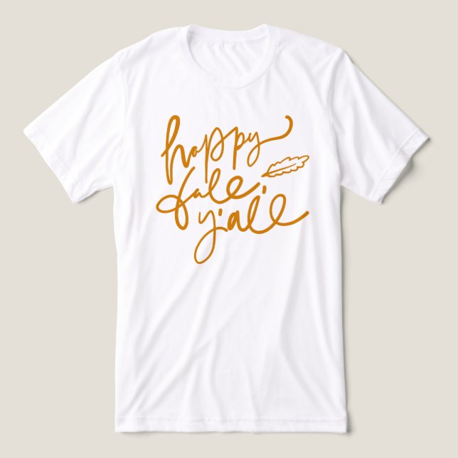 Happy Fall Y'all Tri-Blend Shirt (Design Front)