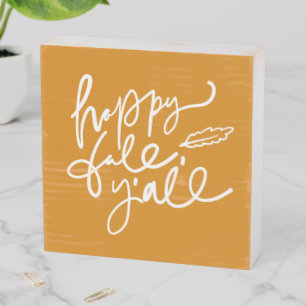 Happy Fall Y'all Wooden Box Sign