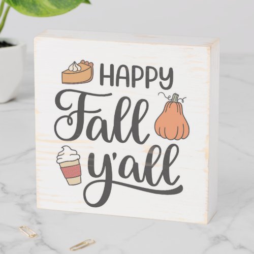 Happy Fall Yall Wooden Box Sign