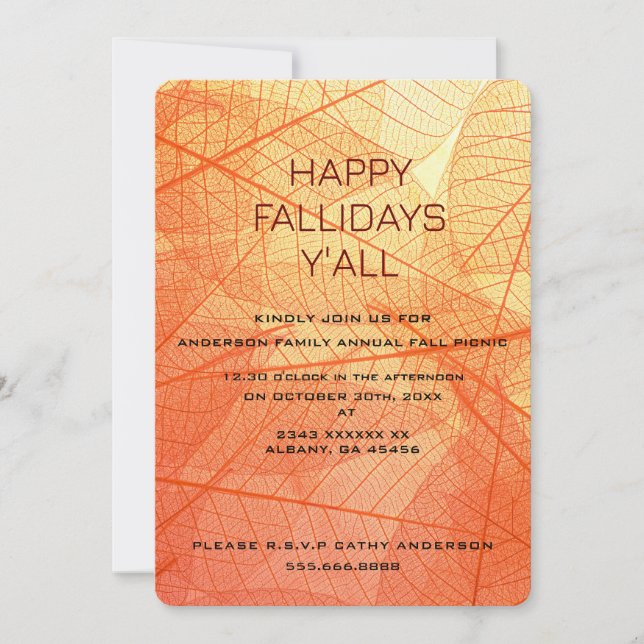 Happy Fallidays Cards - Seasonal Holiday Invites (Front)
