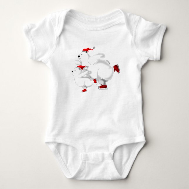 Happy Family Bears Baby Bodysuit - Christmas (Front)