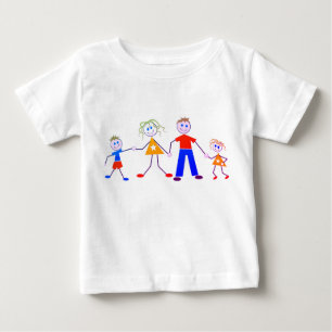 Happy, Family, Cartoon Baby T-Shirt