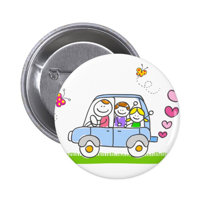 happy family cartoon pin