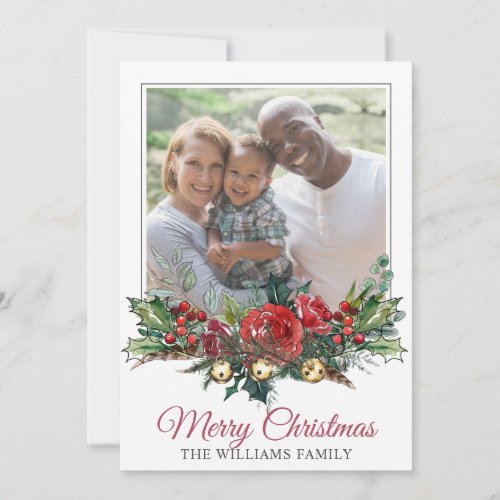 Happy Family Christmas Photo  Holiday Card