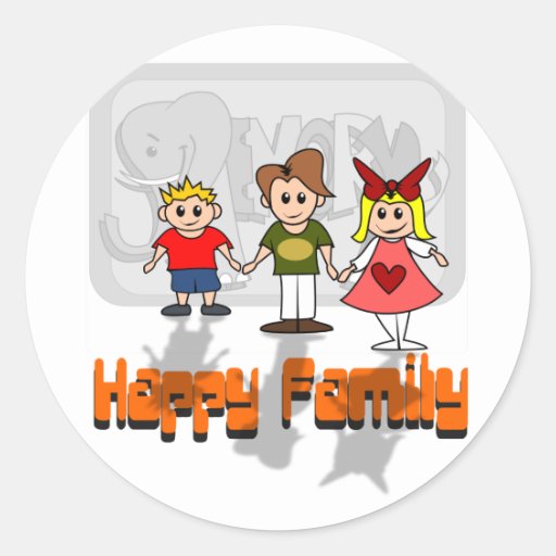 Happy Family Classic Round Sticker | Zazzle