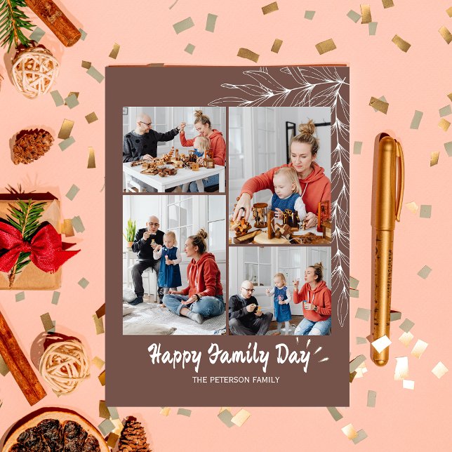 Happy Family Day Photo Collage  Holiday Card (Creator Uploaded)