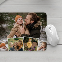 Happy Family Life Charming Photo Collage Mouse Pad