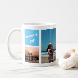 Happy Family Photo Collage Summer Vacation Memory Coffee Mug